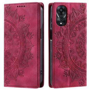 For OPPO A78 5G / A58 5G Totem Embossed Magnetic Leather Phone Case(Red)