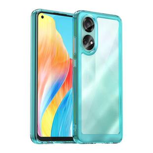 For OPPO A58 4G Colorful Series Acrylic Hybrid TPU Phone Case(Transparent Blue)