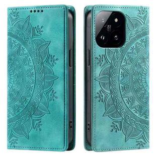 For Xiaomi 14 Totem Embossed Magnetic Leather Phone Case(Green)