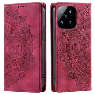 For Xiaomi 14 Pro Totem Embossed Magnetic Leather Phone Case(Red)