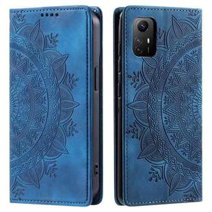 For Xiaomi Redmi Note 12S 4G Global Totem Embossed Magnetic Leather Phone Case(Blue)