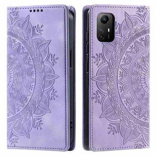 For Xiaomi Redmi Note 12S 4G Global Totem Embossed Magnetic Leather Phone Case(Purple)