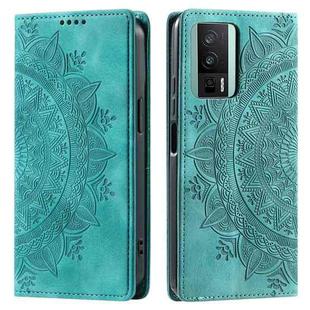 For Xiaomi Redmi K60 / K60 Pro Totem Embossed Magnetic Leather Phone Case(Green)