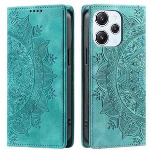 For Xiaomi Redmi 12 4G/5G / Note 12R Totem Embossed Magnetic Leather Phone Case(Green)