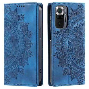 For Xiaomi Redmi Note 10 Pro 4G Global Totem Embossed Magnetic Leather Phone Case(Blue)