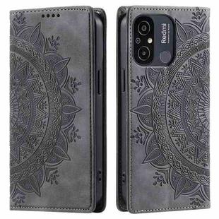 For Xiaomi Redmi 11A 4G Global Totem Embossed Magnetic Leather Phone Case(Grey)