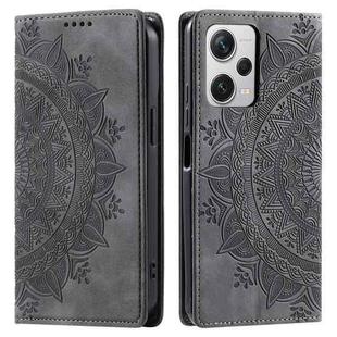 For Xiaomi Redmi Note 12 Pro+ Global Totem Embossed Magnetic Leather Phone Case(Grey)