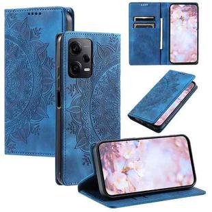 For Xiaomi Redmi Note 12 Pro Global Totem Embossed Magnetic Leather Phone Case(Blue)