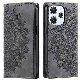 For Xiaomi Redmi 13 4G Totem Embossed Magnetic Leather Phone Case(Grey)