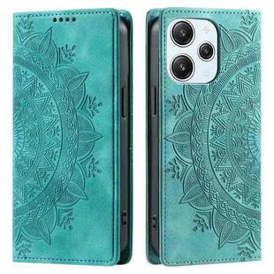 For Xiaomi Redmi 13 4G Totem Embossed Magnetic Leather Phone Case(Green)