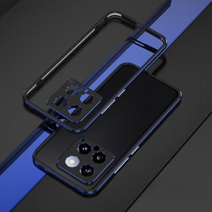 For Xiaomi 14 Aurora Series Lens Protector + Metal Frame Phone Case(Black Blue)