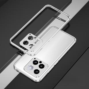 For Xiaomi 14 Aurora Series Lens Protector + Metal Frame Phone Case(Silver)