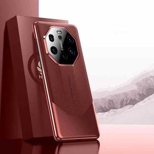 For Huawei Mate 40 RS Porsche Design Electroplated Imitation Ultimate Design PC + Leather Phone Case(Red)