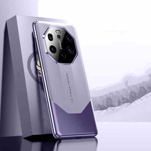 For Huawei Mate 40 RS Porsche Design Electroplated Imitation Ultimate Design PC + Leather Phone Case(Purple)