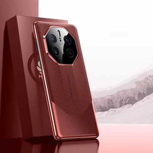 For Huawei Mate 50 RS Porsche Design Electroplated Imitation Ultimate Design PC + Leather Phone Case(Red)