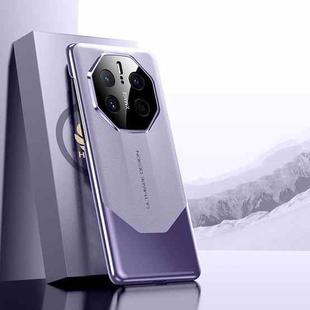 For Huawei Mate 50 RS Porsche Design Electroplated Imitation Ultimate Design PC + Leather Phone Case(Purple)
