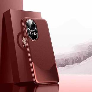 For Huawei nova 12 Electroplated Imitation Ultimate Design PC + Leather Phone Case(Red)