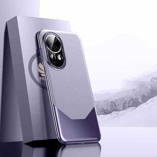 For Huawei nova 12 Electroplated Imitation Ultimate Design PC + Leather Phone Case(Purple)