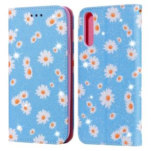 For Huawei Y8P (2020) Glittering Daisy Magnetic Horizontal Flip Leather Case with Holder & Card Slots & Photo Frame(Blue)