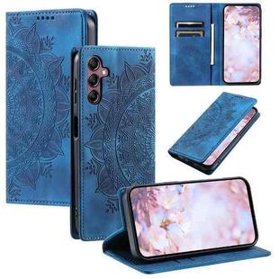 For Samsung Galaxy A05s Totem Embossed Magnetic Leather Phone Case(Blue)