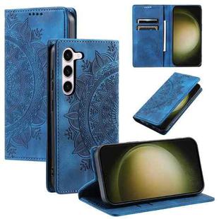 For Samsung Galaxy S23 5G Totem Embossed Magnetic Leather Phone Case(Blue)