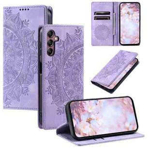 For Samsung Galaxy S24 5G Totem Embossed Magnetic Leather Phone Case(Purple)
