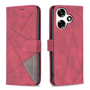 For Infinix Hot 30 Magnetic Buckle Rhombus Texture Leather Phone Case(Red)