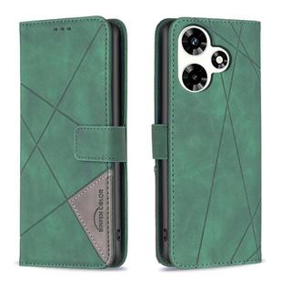 For Infinix Hot 30 Magnetic Buckle Rhombus Texture Leather Phone Case(Green)