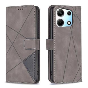 For Infinix Note 30 5G Magnetic Buckle Rhombus Texture Leather Phone Case(Grey)