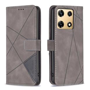 For Infinix Note 30 Pro Magnetic Buckle Rhombus Texture Leather Phone Case(Grey)