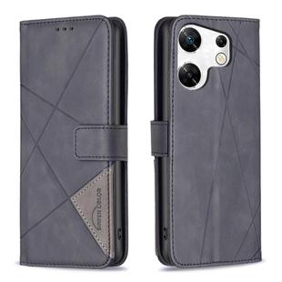 For Infinix Zero 30 4G Magnetic Buckle Rhombus Texture Leather Phone Case(Black)