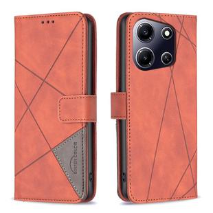 For Infinix Note 30i Magnetic Buckle Rhombus Texture Leather Phone Case(Brown)