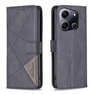 For Infinix Note 30i Magnetic Buckle Rhombus Texture Leather Phone Case(Black)