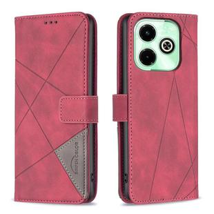 For Infinix Hot 40/40 Pro Magnetic Buckle Rhombus Texture Leather Phone Case(Red)