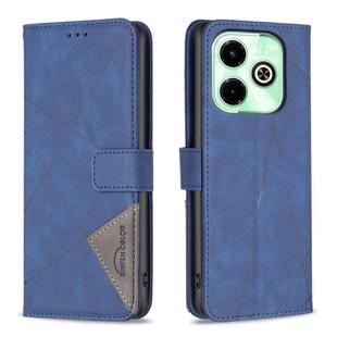 For Infinix Hot 40/40 Pro Magnetic Buckle Rhombus Texture Leather Phone Case(Blue)