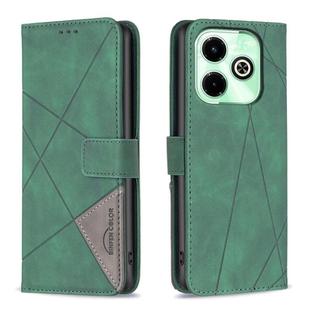 For Infinix Hot 40/40 Pro Magnetic Buckle Rhombus Texture Leather Phone Case(Green)