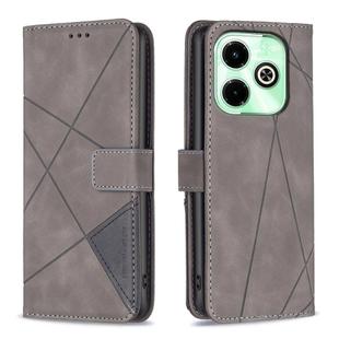 For Infinix Hot 40/40 Pro Magnetic Buckle Rhombus Texture Leather Phone Case(Grey)