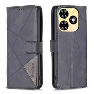 For Infinix Smart 8 Magnetic Buckle Rhombus Texture Leather Phone Case(Black)