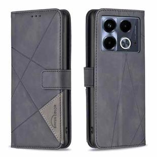 For Infinix Note 40 5G Magnetic Buckle Rhombus Texture Leather Phone Case(Black)