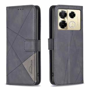 For Infinix Note 40 Pro 4G/5G/40 Pro+ 5G Magnetic Buckle Rhombus Texture Leather Phone Case(Black)