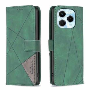 For Infinix Note 40X 5G Magnetic Buckle Rhombus Texture Leather Phone Case(Green)