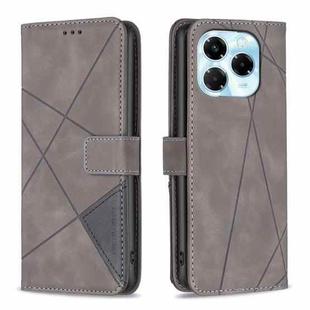 For Infinix Note 40X 5G Magnetic Buckle Rhombus Texture Leather Phone Case(Grey)