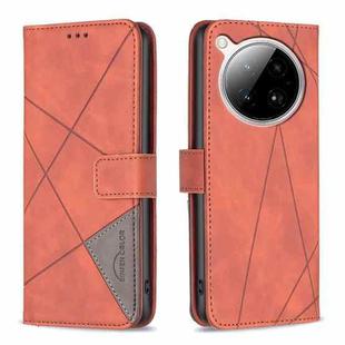 For Infinix Zero 40 4G Magnetic Buckle Rhombus Texture Leather Phone Case(Brown)