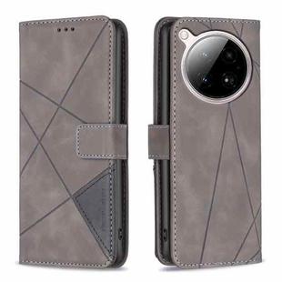 For Infinix Zero 40 4G Magnetic Buckle Rhombus Texture Leather Phone Case(Grey)