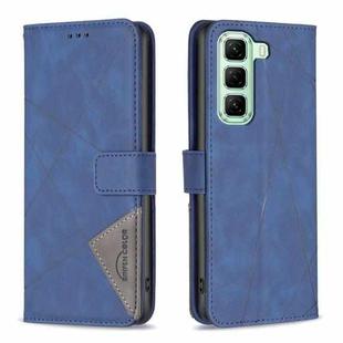 For Infinix Hot 50 5G Magnetic Buckle Rhombus Texture Leather Phone Case(Blue)