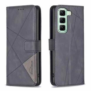 For Infinix Hot 50 5G Magnetic Buckle Rhombus Texture Leather Phone Case(Black)