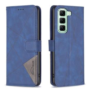 For Infinix Hot 50 4G Magnetic Buckle Rhombus Texture Leather Phone Case(Blue)