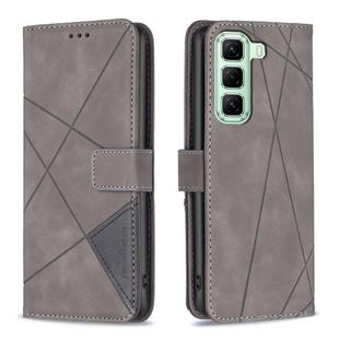 For Infinix Hot 50 4G Magnetic Buckle Rhombus Texture Leather Phone Case(Grey)