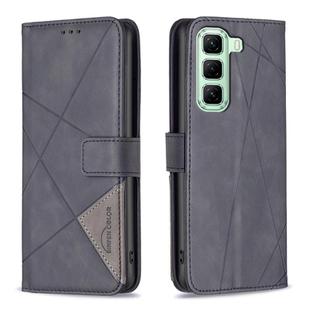 For Infinix Hot 50 4G Magnetic Buckle Rhombus Texture Leather Phone Case(Black)