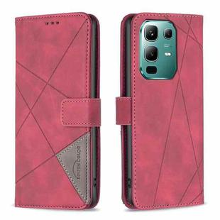 For Infinix Note 50X 5G Magnetic Buckle Rhombus Texture Leather Phone Case(Red)